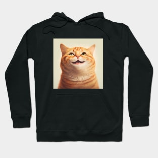 Realistic illustration of cute red haired cat smiling at the camera Hoodie